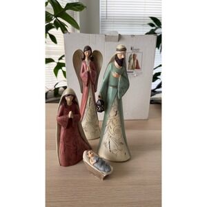 Dicksons Heirloom Collection 4 Piece Nativity Set Mary Joseph Angel CHNAT-533